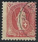 1882-1904 SVIZZERA USATO ALLEGORIA IN PIEDI 1 F ZUMSTEIN 75E - P35-3