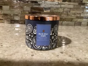 Bath and Body Works ~ DARK BLUE NIGHT ~ 3-Wick Candle 14.5oz FREE SHIPPING - Picture 1 of 2