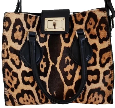 ROBERTO CAVALLI Leopard Jaguar Print Pony hair BAG - Image 1 of 4