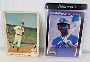 Tarjetas Fleer Ted Williams 1959 #19, 1989 Donruss Ken Griffey Jr. #33 - Imagen 1 de 6