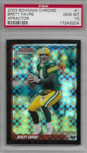2003 Brett Favre PSA 10 Bowman Chrome XFRACTOR Packers SERIAL #184/250 - Picture 1 of 2