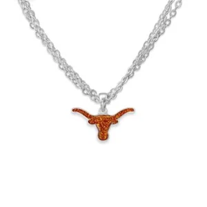 Texas Longhorns Game Day Glitter Necklace Jewelry Gift Licensed UT - Picture 1 of 1