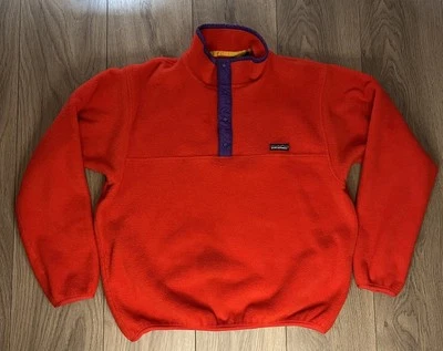Men’s Vintage 1980’s Patagonia Synchilla Snap-T Triangle Tag Red Fleece 25521 - Image 1 of 4