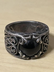 Soulfetish Silver Stone Ring Black - Picture 1 of 3