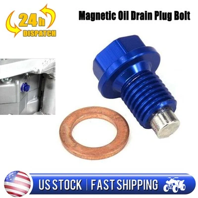 Magnetic Oil Drain Plug Bolt For Yamaha YZ125 YZ450F WR 250F/450F YZ250FX Blue - Image 1 of 3
