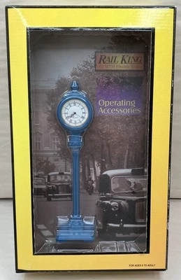 Reloj de calle fundido a presión MTH Rail King 30-1085 operativo cometa azul nuevo en caja Foto 1 de 4