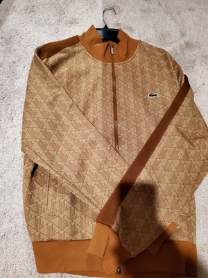 Brand New Lacoste Men's Paris Zip-Up Track Jacket Tan Large - Image 1 of 4