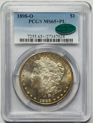 1898 O Morgan Silver Dollar PCGS MS-65+ Plus PL CAC Proof Like - Image 1 of 2
