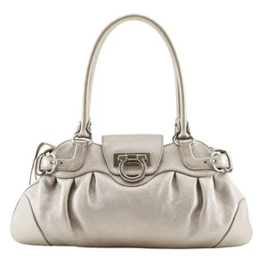 Salvatore Ferragamo Gancini Tote Bag AU-21/6317 Silver leather Women - Picture 1 of 8