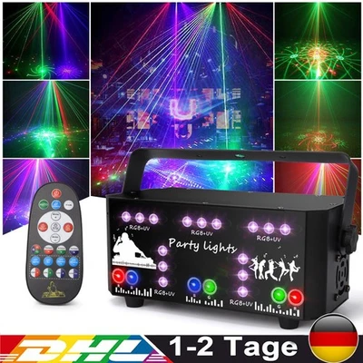 RGB Laser Projektor DMX Bühnenlicht Strobe Beam Disco Lichteffekt Fernbedienung - Bild 1 von 4