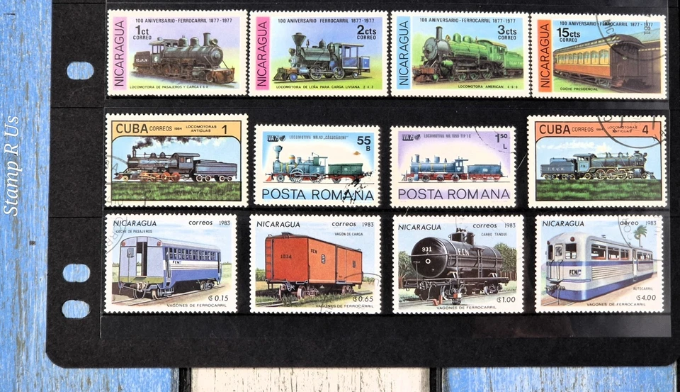 Railways Trains Locomotives - Mixed Job Lot of Stamps - U/XF/UH - Sold as Seen - Image 1 of 1