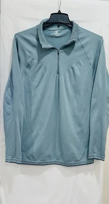 Top de golf tenis para mujer manga larga azul texturizado 1/4 cremallera talla L Foto 1 de 4