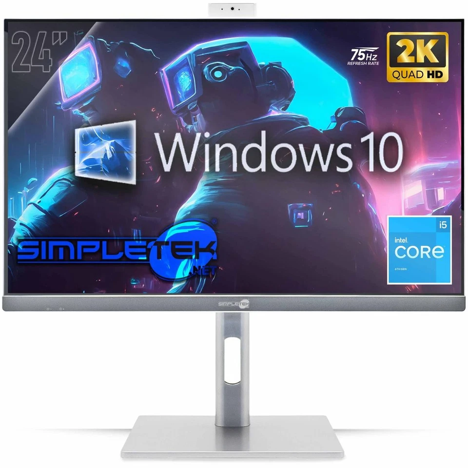 All In One 24" 2K 75Hz I5 6Th Gen Win10 Aio Ram 8Gb Ssd 120Gb Gaming Rendering - Image 1 of 4