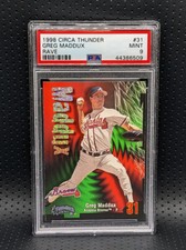 1998 Skybox Greg Maddux RAVE /150 PSA 9 MINT Circa Thunder Silver Foil FREE SHIP