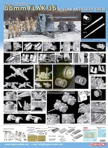 DRAGON 6260 88mm FLAK 36 con FLAK ARTILLERY CREW 1/35 PLÁSTICO kit modelo - Imagen 1 de 13