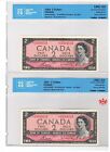 1954 Bank Of Canada $2 Bouey/Rasminsky Consec. *A/G - CCCS UNC63 -#2 Replacement