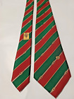 Gucci Rare Vintage Silk Tie In Green Red And Yellow Stripe With Belt Buckles