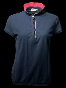 MONCLER Damen Designer Poloshirt Navy Blau V-Ausschnitt L - Bild 1 von 5
