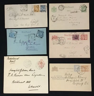 DUTCH INDIES -NED INDIE 6 x PS CARD / COVER- POST MARKS -F/VF  - Image 1 of 2
