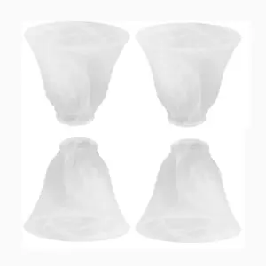 4 Pack Ceiling Fan Glass Shade 2-1/4 Inch Fitter, Glass Light Cover White Alaba - Picture 1 of 7