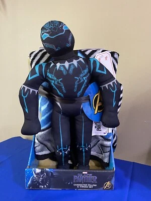 NUEVO JUEGO DE ALMOHADA Y TIRO MARVEL PANTERA NEGRA 40" X 50" NUEVO EN PAQUETE Foto 1 de 2