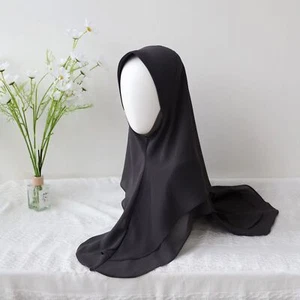 Muslim Instant Hijab Scarf Arab Chiffon Shawls Islamic Turban Headscarf Khimar - Picture 1 of 61