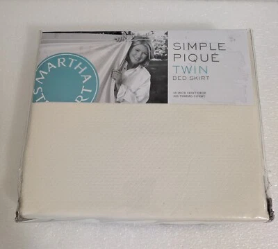 Falda Cama Doble Martha Stewart Simple Piqué Vainilla Tejida Diamante Foto 1 de 4