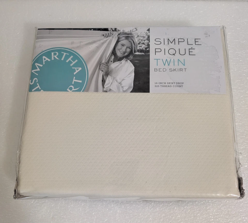 Martha Stewart Simple Pique Vanilla Bedskirt Twin