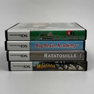 Nintendo DS Games Lot 4 Kim Possible Big Brain Academy Ratatouille Madagascar - Picture 1 of 15