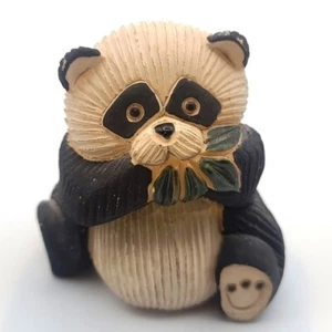 Artesania Rinconada Panda Bear Eating Leaves #54 Hand Made Clay Uruguay - Picture 1 of 5