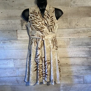 Vestido envolvente sintético con cinturón color crema Joneswear para mujer talla 10P - Imagen 1 de 12