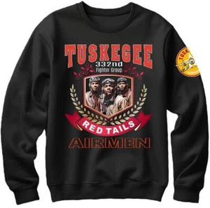 TUSKEGEE AIRMEN CREW NECK SWEATSHIRT CR1928 COLOR: BLACK - Picture 1 of 2