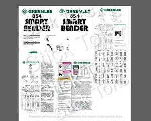 Greenlee 854 Smart Bender Aufkleber Set - Bild 1 von 1
