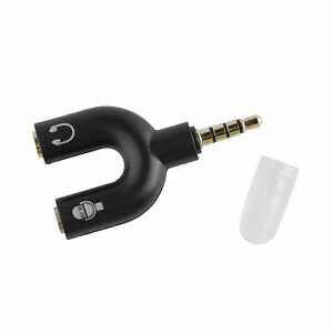 3.5mm Audio Jack to 2 Female Plug Adapter Speaker Sound Output Mic In Connector
