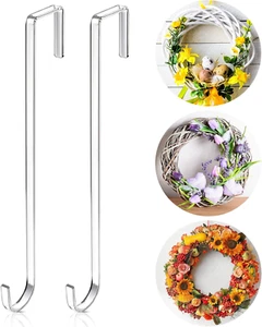 4 Pieces 12 Inch Plastic Wreath Hanger for Front Door Clear Door Wreath Hooks fo - Picture 1 of 7