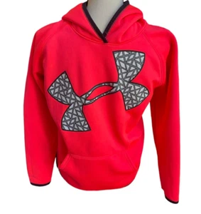 Under Armour Hoodie Pink Cold Gear Loose Logo Hood Sweatshirt Youth XL - Picture 1 of 10