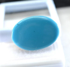 36.60 Ct Natural Tibetan Certified Rare Blue Turquoise Oval Loose Gemstone T318 - Picture 1 of 8