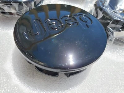 Jeep Set of 4 Black Wheel Center Caps Liberty Grand Cherokee Wrangler  Foto 1 de 3