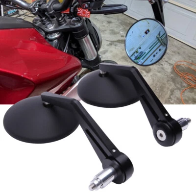 摩托车 7/8 英寸手柄杆端后视侧镜适用于 Bobber Chopper 滑板车 — 第 1/4 张图片