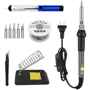 60W Soldering Iron Kit Adjustable Temperature Welding Tool Solder Irons Station - Picture 1 of 14