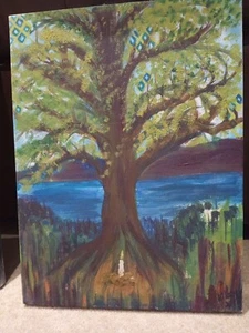 Tree Of Life Spiritual Oil Painting By Hilary Watson, home decor unique - Picture 1 of 10
