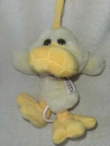 VTG Commonwealth Yellow Duck Plush Musical Crib Pull Plays Rockabye Baby - Picture 1 of 3
