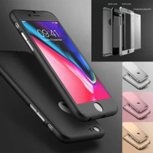 Genuine Hybrid 360° Apple iPhone 6S 6 Plus Shockproof Tempered Glass Case Cover - Picture 1 of 58