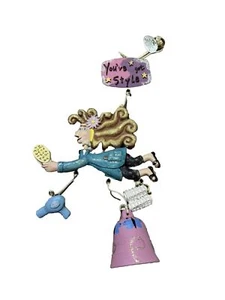 Karen Rossi Youve get style Hanging Fairy Angel Terra Cotta Bell Figure Ornament - Picture 1 of 3