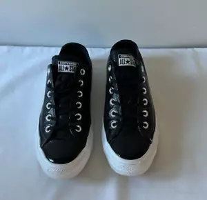 Scarpe CONVERSE All Star in PELLE nere taglia 8 sneakers Chuck Taylor - Foto 1 di 11
