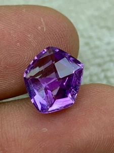 3.90Ct Natural Amethyst Cushion Sugar Loaf, Medium Purple, Amethyst Flawless - Picture 1 of 9