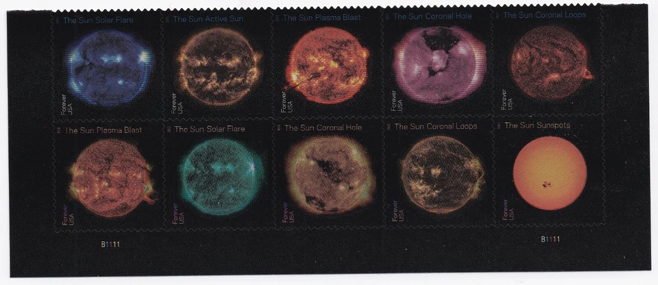 US 5598-5607 5607a Sun Science F plate block 10 MNH 2021 - Image 1 of 1