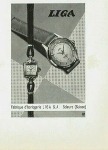 Anuncio impreso original 1957 LIGA reloj suizo suizo relojería ARTE MEDIADOS DE SIGLO - Imagen 1 de 1