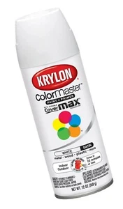 NEW Krylon Color Master Paint + Primer, Satin, White, 12oz  K05356407 MAX COVER - Picture 1 of 2