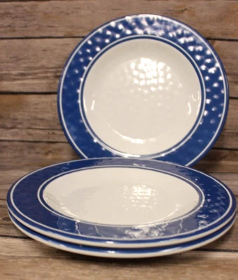 TOMMY HILFIGER набор из 4 классический синий и белый меламин обед тарелки 11 дюймов диаметр - Изображение 1 из 4